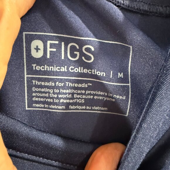 Figs Technical Collection Zamora High Waisted Jogger Scrub Pants Navy Medium - Picture 15 of 15